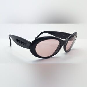 Fendissime Black Oval Sunglasses Frames Only